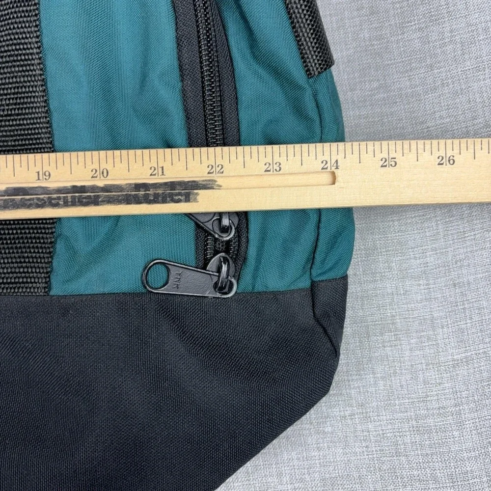 Vintage L.L. Beach Adventure Duffle Bag Green Black Nylon Travel Gym USA 90s